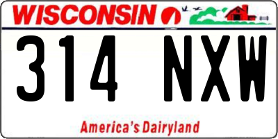 WI license plate 314NXW