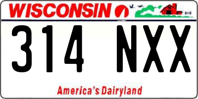 WI license plate 314NXX