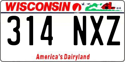 WI license plate 314NXZ