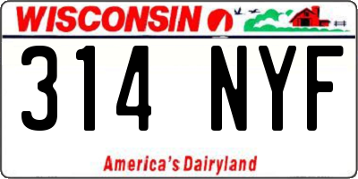 WI license plate 314NYF