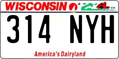 WI license plate 314NYH