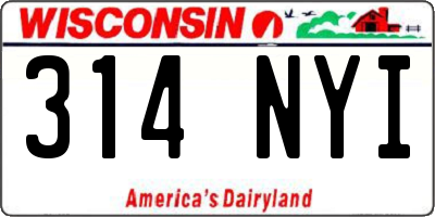 WI license plate 314NYI