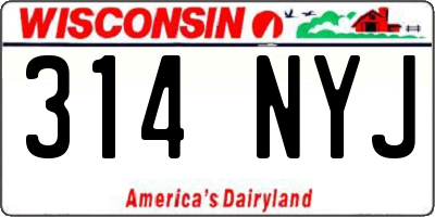WI license plate 314NYJ