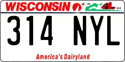 WI license plate 314NYL