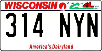 WI license plate 314NYN
