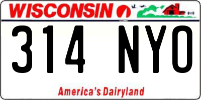 WI license plate 314NYO