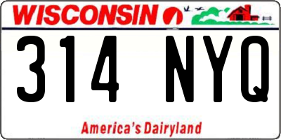WI license plate 314NYQ