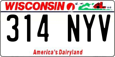 WI license plate 314NYV
