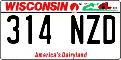 WI license plate 314NZD