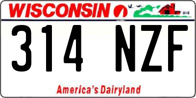 WI license plate 314NZF