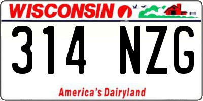 WI license plate 314NZG