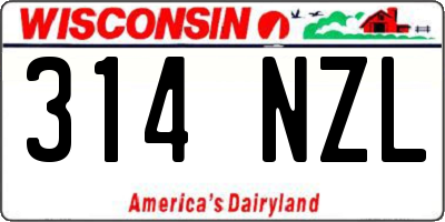 WI license plate 314NZL