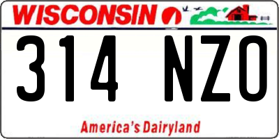 WI license plate 314NZO