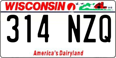 WI license plate 314NZQ