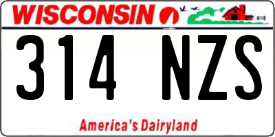 WI license plate 314NZS