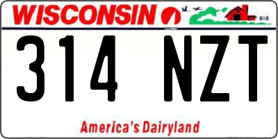 WI license plate 314NZT