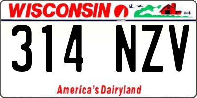 WI license plate 314NZV