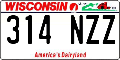 WI license plate 314NZZ