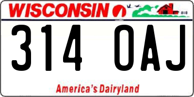 WI license plate 314OAJ