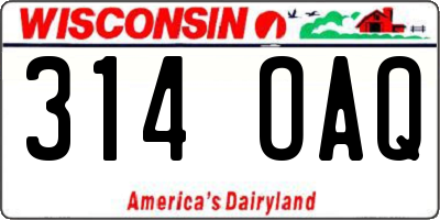 WI license plate 314OAQ