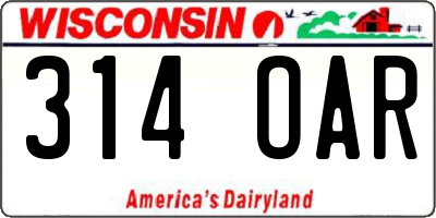 WI license plate 314OAR
