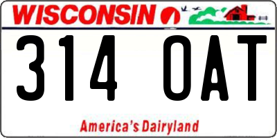 WI license plate 314OAT