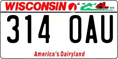 WI license plate 314OAU