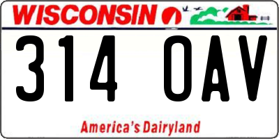 WI license plate 314OAV