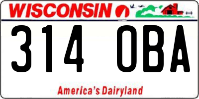 WI license plate 314OBA