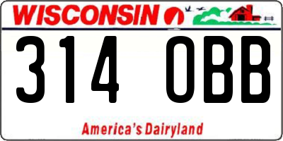 WI license plate 314OBB