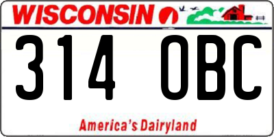 WI license plate 314OBC