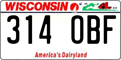 WI license plate 314OBF