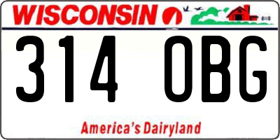WI license plate 314OBG