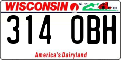 WI license plate 314OBH