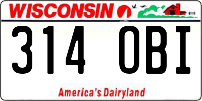 WI license plate 314OBI
