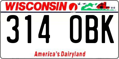 WI license plate 314OBK
