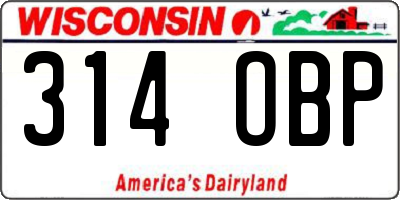 WI license plate 314OBP