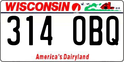 WI license plate 314OBQ