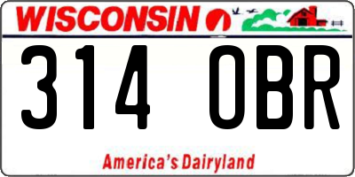 WI license plate 314OBR