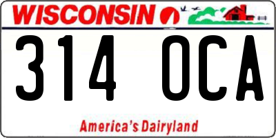 WI license plate 314OCA