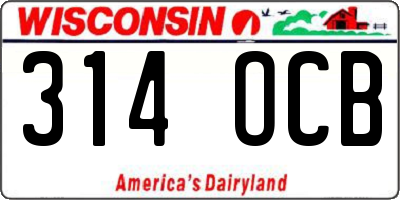 WI license plate 314OCB