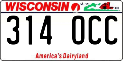 WI license plate 314OCC