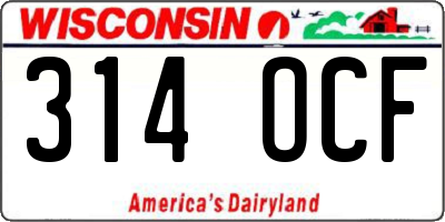WI license plate 314OCF
