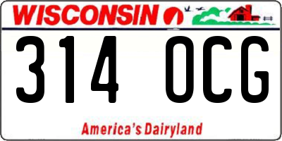WI license plate 314OCG