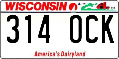 WI license plate 314OCK