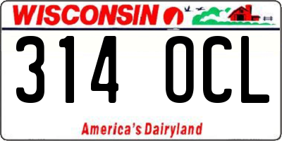WI license plate 314OCL