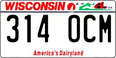 WI license plate 314OCM