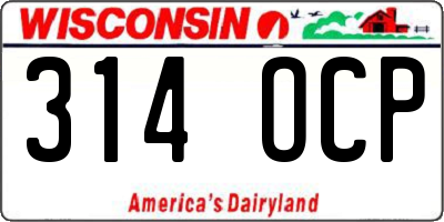 WI license plate 314OCP
