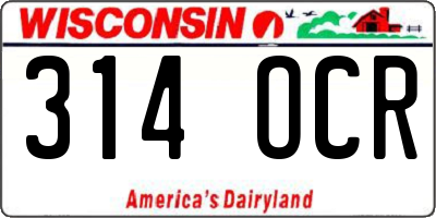 WI license plate 314OCR