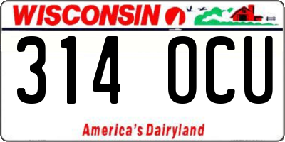 WI license plate 314OCU